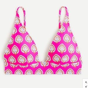 JCrew deep plunge French bikini top, size XS, NWT